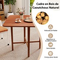 Table à Manger Pliante En Bois – 90x90cm, 2 Plateaux Rabattables, Pour 2-4 Personnes | Table Salon Cuisine Compacte - 3