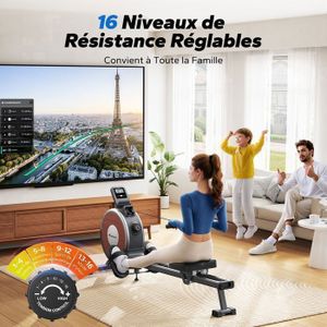 Rameur Magnétique Mosuny 16 Niveaux De Résistance Pliable - Fitness Maison