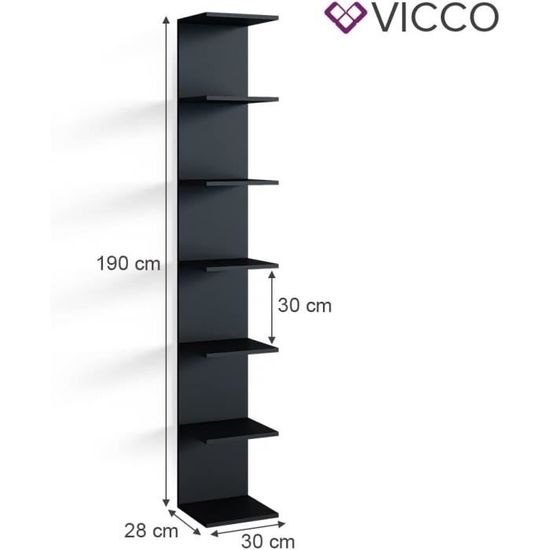 Vicco Étagère murale Étagère sur pied Bibliothèque Paolo blanc Étagère  suspendue 7 niveaux - Cdiscount Maison