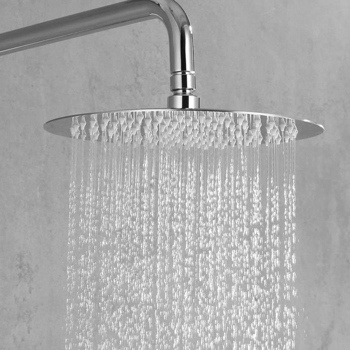 COMLIFE Pomme De Douche Carrée 30 CM - Douchette Ultra-Fine 144 Jets Silicone, Acier Inoxydable 304, Haute Pression & Économie D'Eau