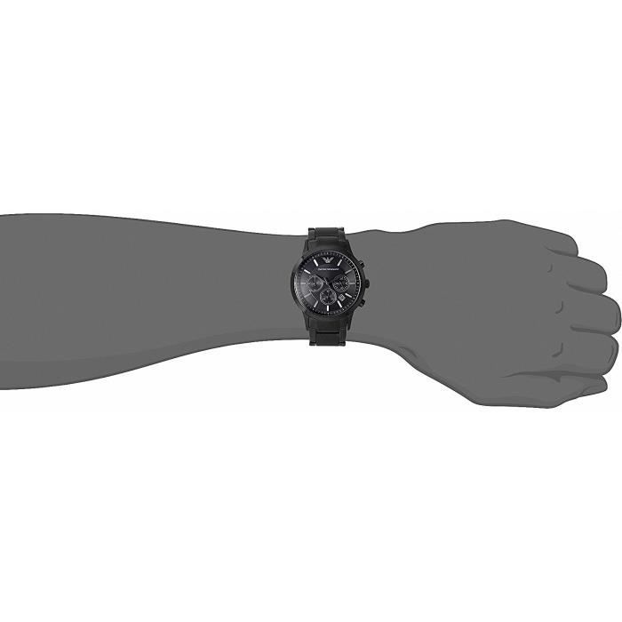 Monter Emporio Armani Homme AR2453 Noir Sport Achat vente montre Homme Noir Acier Cdiscount