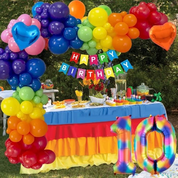 Fissaly® 10 Ans Décoration' Anniversaire - Ballons - Garçon & Fille - Zwart  et Or