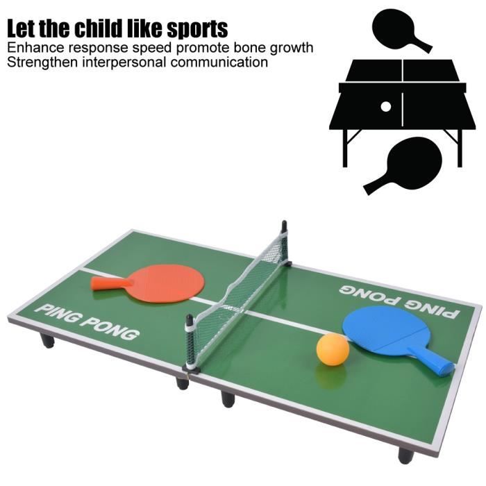 Set de tennis de table Kikkerland - Pour votre bureau ou votre table - 2 raquettes / 1