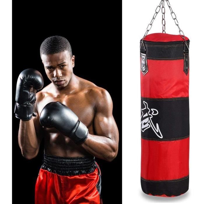 Sac de boxe rempli 25kg avec suspension chaîne frappe sable appareil sport  105cm