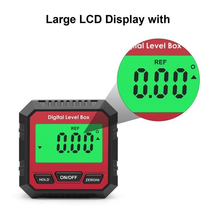 Bulle rouge - 360° Digital Level Angle Finder Gauge Measure Digital  Inclinometer With Magnetic Base Electroni - Cdiscount Bricolage