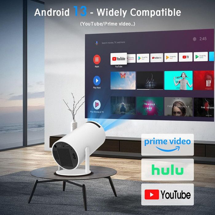 Wielio Vidéoprojecteur Portable WiFi Bluetooth – 15000 Lumens, Écran 300 Pouces, Full HD, Idéal Home Cinéma Et Cadeau Parfait
