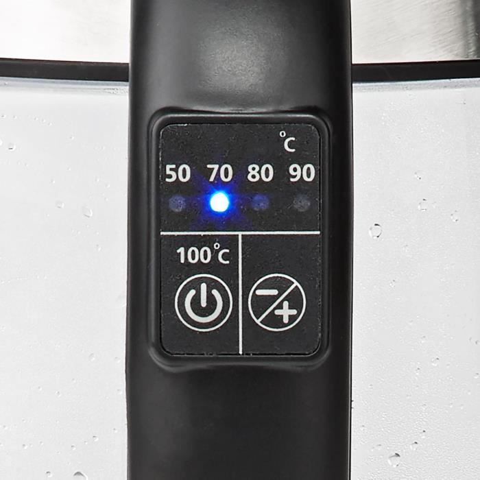 Livoo - Bouilloire RETRO INOX 1L7 2200W INTER LED BLEUE protection contre  l'ébullition + Grille-Pain INOX 850W 2 LARGES fentes - Set petit-déjeuner -  Rue du Commerce