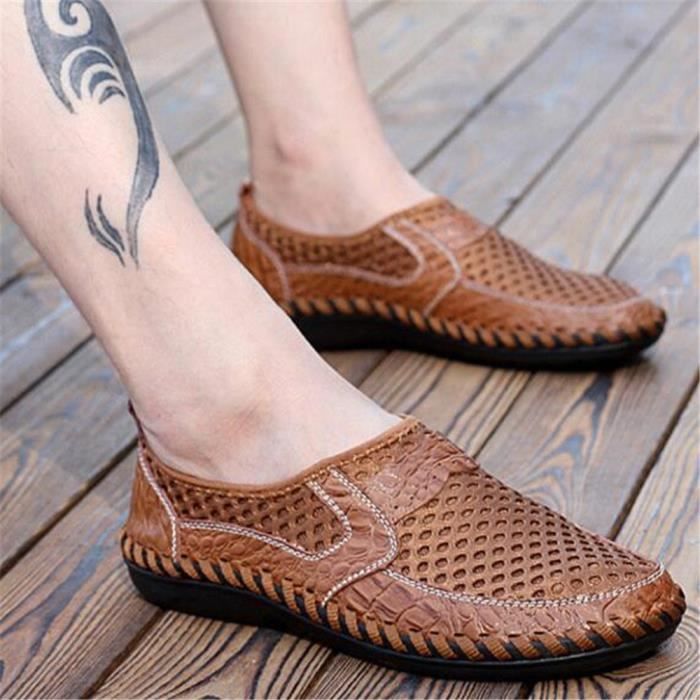 Chaussures Homme de Luxe Été Mocassin Nouvelle Mode Loafers Vert Canvas  Grande Taille 38-44