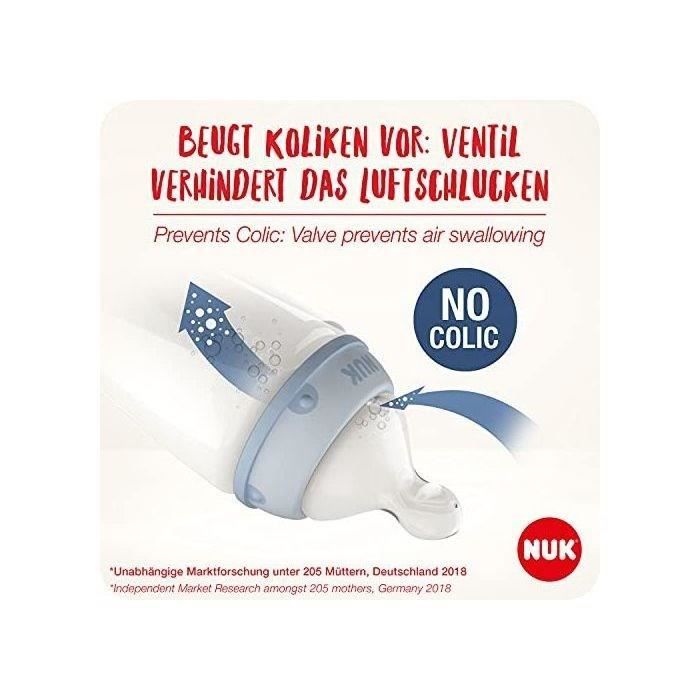 NUK biberon First Choice + Temperature Control anti-colic 0-6 mois M 300ml