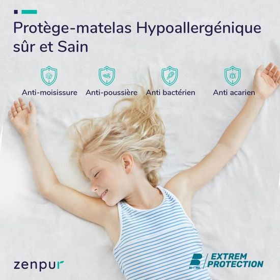 ZENPUR Protège Matelas 140x190 - Premium - 100% Imperméable - Anti