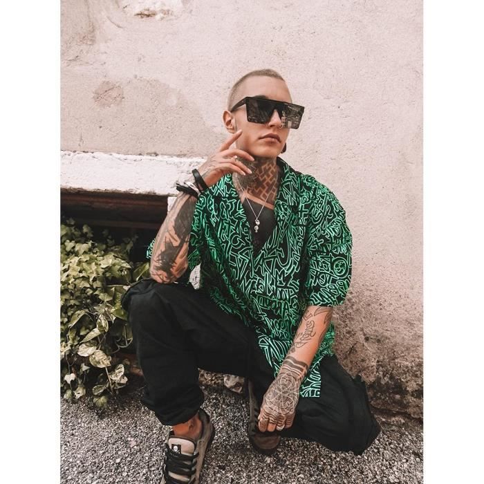 LI FEISEDY Lunette de Soleil Carr Flat Top Siamois Lentille Mode