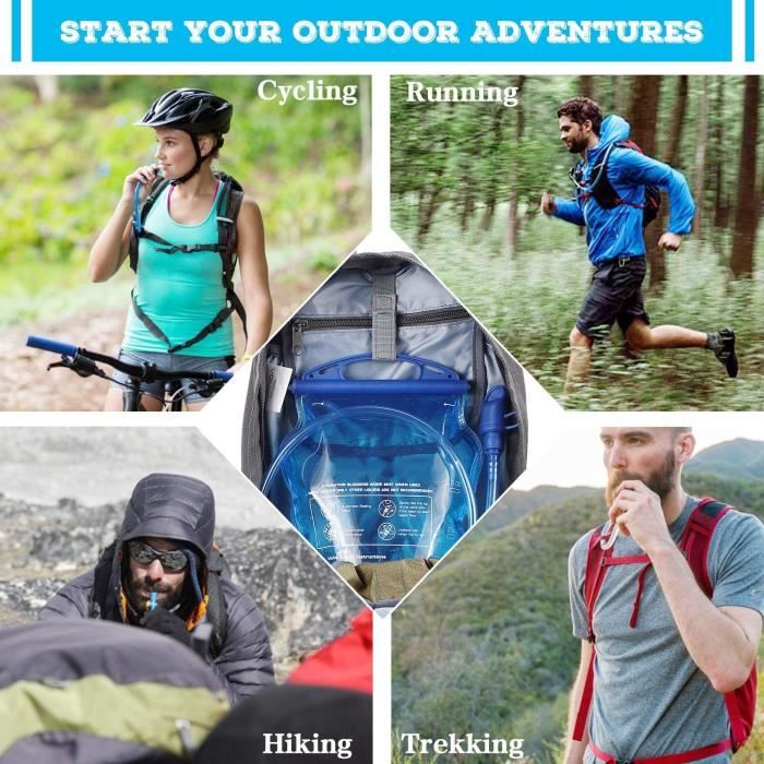 Poche a Eau 2L Sac d eau potable exterieur Sac d eau Poche d hydratation Velo Camping Randonnee Cyclisme Poche Eau randonnee Cdiscount