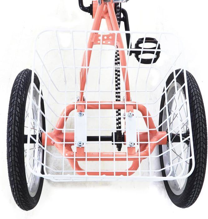Tricycle 16 Pouces Pour Enfants 7-10 Ans – Panier Pratique, Selle Réglable, Cadre Acier – Idéal Pour Le Parc Et Les Courses
