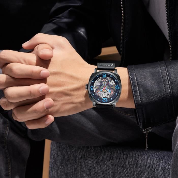 ZRC Bracelet de Montre 24MM - Cuir Taureau Etanche Noir - NEUF