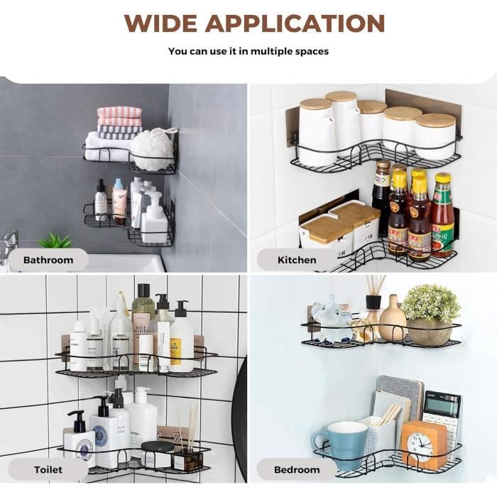 Etagère De Douche Adhésif Sans Perçage - Panier Rangement D'étagère De