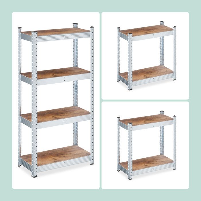 Étagère Lourde Relaxdays 180x60x30 Cm - Capacité 500 Kg, 5 Niveaux, Rayonnage Garage Et Atelier Noir