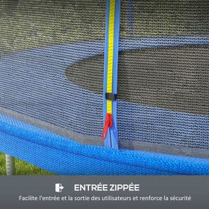 GOPLUS Filet de Sécurité pour Trampoline 305 CM, Filet de Trampoline 6