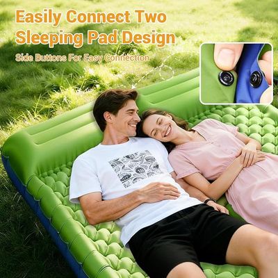 Matelas Gonflable Camping 1 Place 83 Cm – Auto-gonflant, Oreiller Intégré, Pompe à Pied, 200x83x12 Cm, 1250g – Bleu-gris