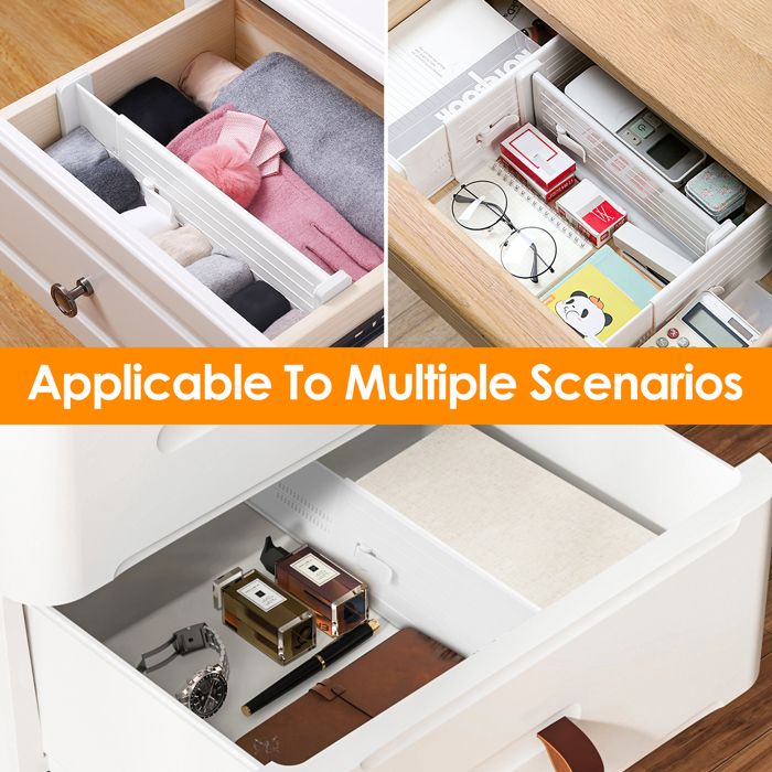 Lntyq 4 Pcs Séparateurs De Tiroirs En Acrylique Transparent Organisateurs De Commode Extensibles Organisateur De Tiroir De Cuisine Transparent 87456901