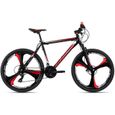 VTT semi-rigide 26'' Sharp noir-rouge KS Cycling - 21 vitesses - Chemins et sentiers-0