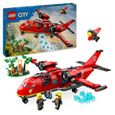 LEGO® 60413 City L’Avion de Sauvetage des Pompiers, Jouet avec 3 Minifigurines de Pilote, Pompière-0