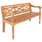 HELLOSHOP26 Banc banquette batavia 123 x 50 x 81 cm bois d'acajou massif marron clair 02_0010781
