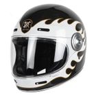 MOTOBLOUZ TANNEN JUST RIDE OR DIE Casque de moto intégral | Homologué ECE 22.05 | Black/White | Casque scooter MOTOBLOUZ