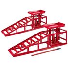 AREBOS Rampe d'accès avec vérin hydraulique, réglable 290 -375 mm, charge 2 t, pour voitures, utilitaires, remorques – lot de 2