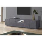Dmora Meuble TV de salon, Made in Italy, Meuble TV avec 4 portes et 1 tiroir, 220x43h46 cm, couleur Gris ardoise