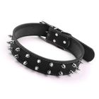 Collier Chien Punk SALALIS - Cuir PU Riveté Clouté - Taille Moyenne à Grande