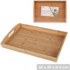 URBAN LIVING Plateau de service - Bambou - Grand - Rectangulaire - Marron - Pour repas et petit déjeuner