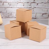 ZJCHAO boîte en papier 50 pièces boîte de papier Kraft pliant boîtes-cadeaux rétro ensemble de carton d'artisanat pour Noël /