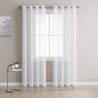 Rideaux Voilage Ingzy Lot De 2 - Blanc Transparent 100x200 Cm Pour Salon Chambre