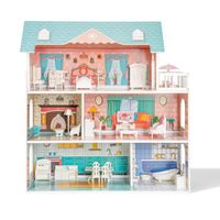 Maison de poupée en bois avec meubles et accessoires,véritable maison de jouet de rêve, excellent cadeau pour les filles