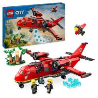 LEGO® 60413 City L’Avion de Sauvetage des Pompiers, Jouet avec 3 Minifigurines de Pilote, Pompière