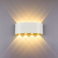 Applique Murale Intérieur Extérieur éclairage led Lampe de Mur étanche IP65,8W Aluminium Lumière Chaude pour Couloir Salon Jardin