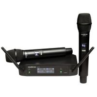 WOODBRASS Microphone sans Fil Système 2 x Micro UHF Portable à main pour Karaoké, Pro, DJ, Animation, Mariage, Conférence (2M-F1-3)