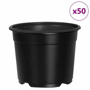 Stormshopping Lot de 6 supports de pot de fleurs ronds en plastique pour intérieur et extérieur - 30 cm - Noir