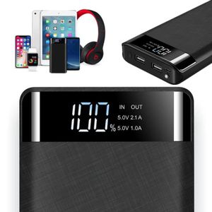 RUILIN®50000mAh Batterie externe portable Écran LCD Charge rapide 4USB pour  tous les téléphones portables (Noir) - Cdiscount Téléphonie