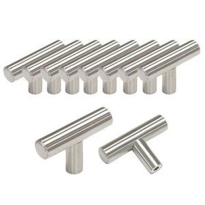 15 X Probrico Blanc de cuisine en acier inoxydable Armoire Poign/ée de porte de barre en T 12 mm de diam/ètre tiroir de meuble Placard Pull entraxe 64 mm