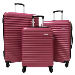 SET DE VALISES Set de 3 valises 55cm-65cm-75cm Abs Bordeaux - ba10343new - 
