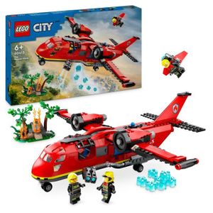 ASSEMBLAGE CONSTRUCTION LEGO® 60413 City L’Avion de Sauvetage des Pompiers, Jouet avec 3 Minifigurines de Pilote, Pompière