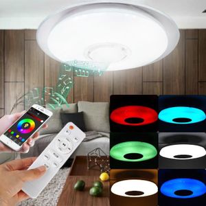 Tempsa Plafonnier Led Musique Bluetooth App Telecommande 24 Blanc