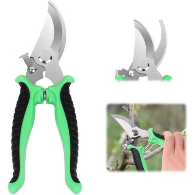 Sécateur De Jardin Loofu - Lame Acier Japonais SK-5 Téflon - Mécanisme à Cliquet - Coupe Branches 20mm - Sécurité Verrou - Poignées Éponge