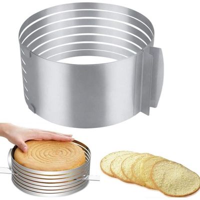 Cercle à Gâteau Réglable En Hauteur - Acier Inox, Diamètre 16-30 Cm, Hauteur 6-8.5 Cm - Pour Gâteaux Et Mousses - 6
