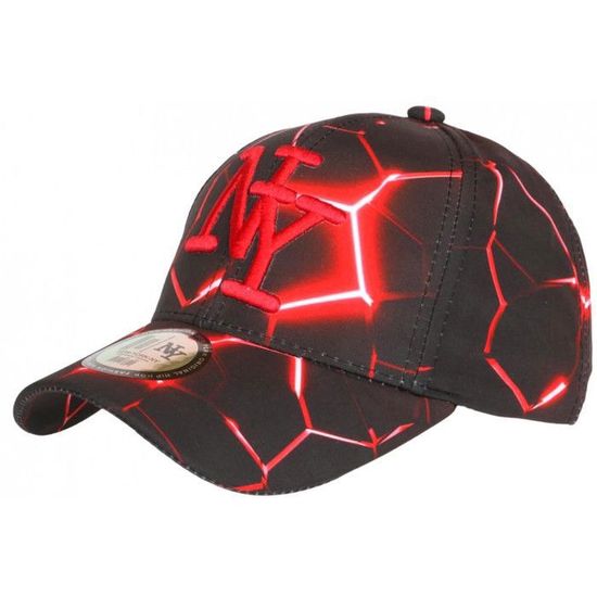 Casquette NY Rouge Et Noire Hip Hop Honour - Taille Unique - Stickers Originaux - Neuf Avec étiquettes