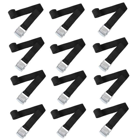 Lot De 2 Sangles D'arrimage 5 M X 25 Mm - Boucle à Pression Alliage Zinc - Pour Coffre, Toit, Remorque