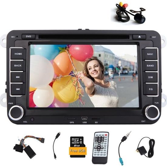 EinCar GPS stéréo voiture Lecteur DVD pour Volkswagen VW Jetta Golf Skoda Passat avec navigation voiture Bluetooth vidéo Radio AM -