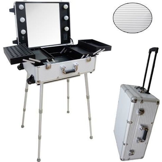 Valise Studio Make Up Trolley Table De Maquillage Ampoules Grise Achat Vente Trousse De Maquillage Valise Studio Make Up Troll A Prix Bas Cdiscount