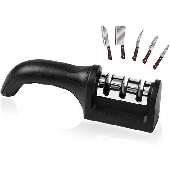 Fusil à Aiguiser Professionnel 34 Cm - Acier Carbone + Manche Bois Ergonomique + Affûteur Poche Offert